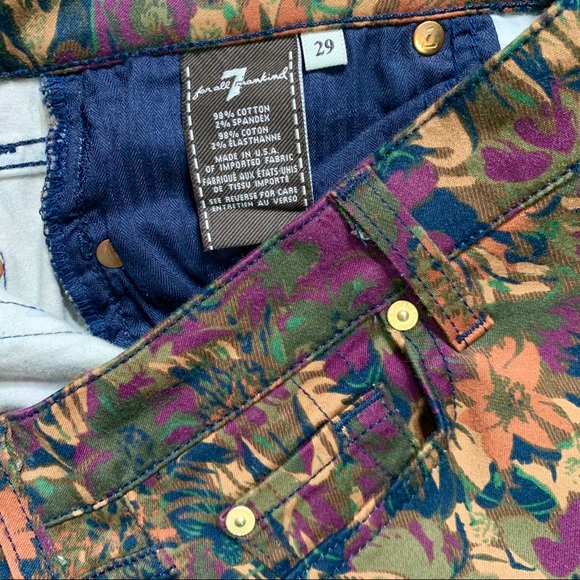 SOLD-7FAM Floral Print Skinny Pants - Picture 7 of 7